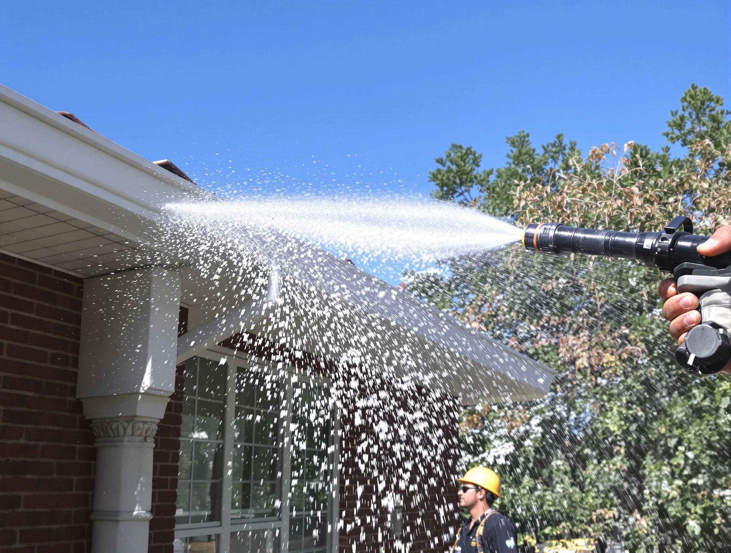 Cleared downspout by Cleveland Heights Roofing Company ensuring unrestricted flow in Cleveland Heights, OH