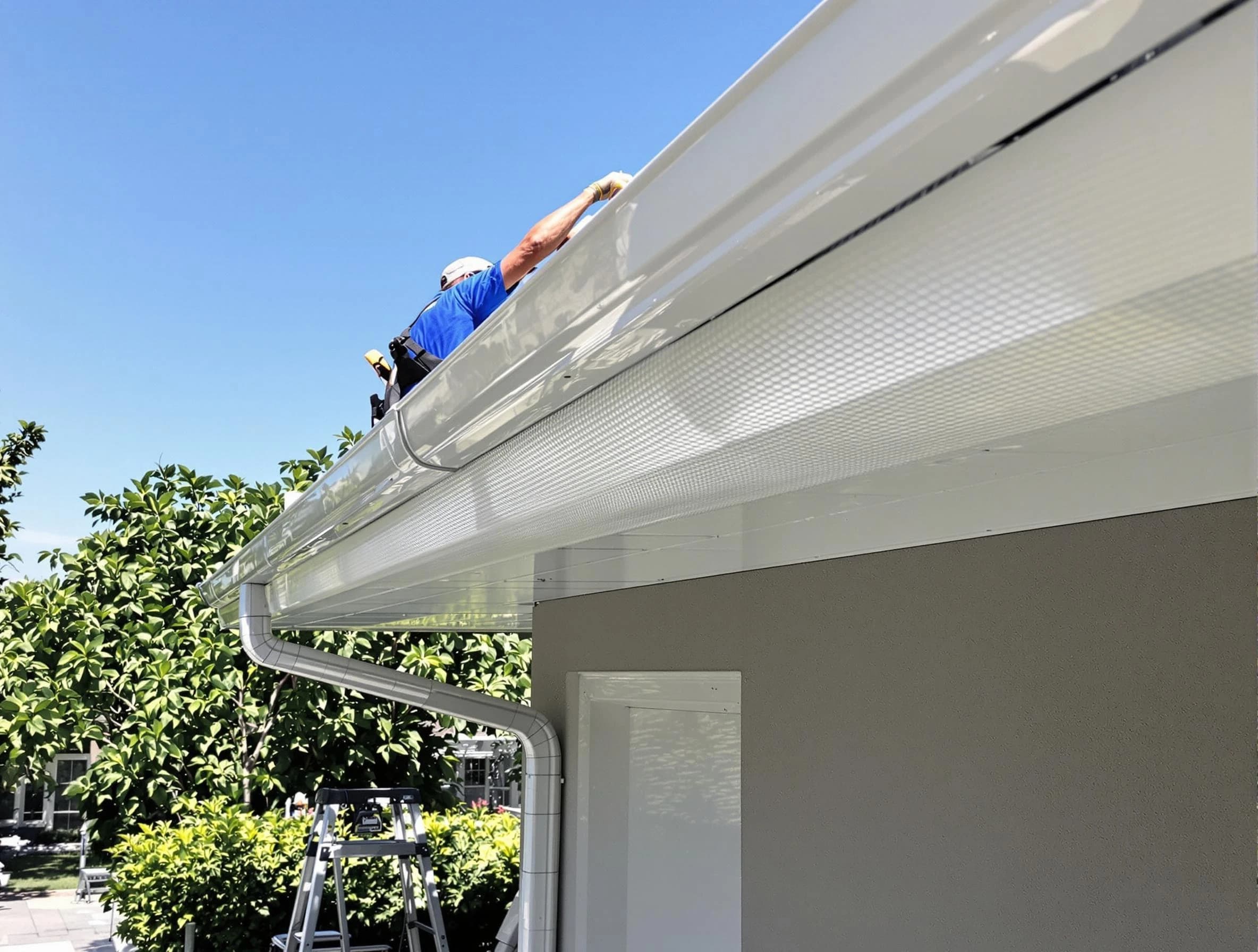 Debris-free gutter guard system by Cleveland Heights Roofing Company in Cleveland Heights, OH