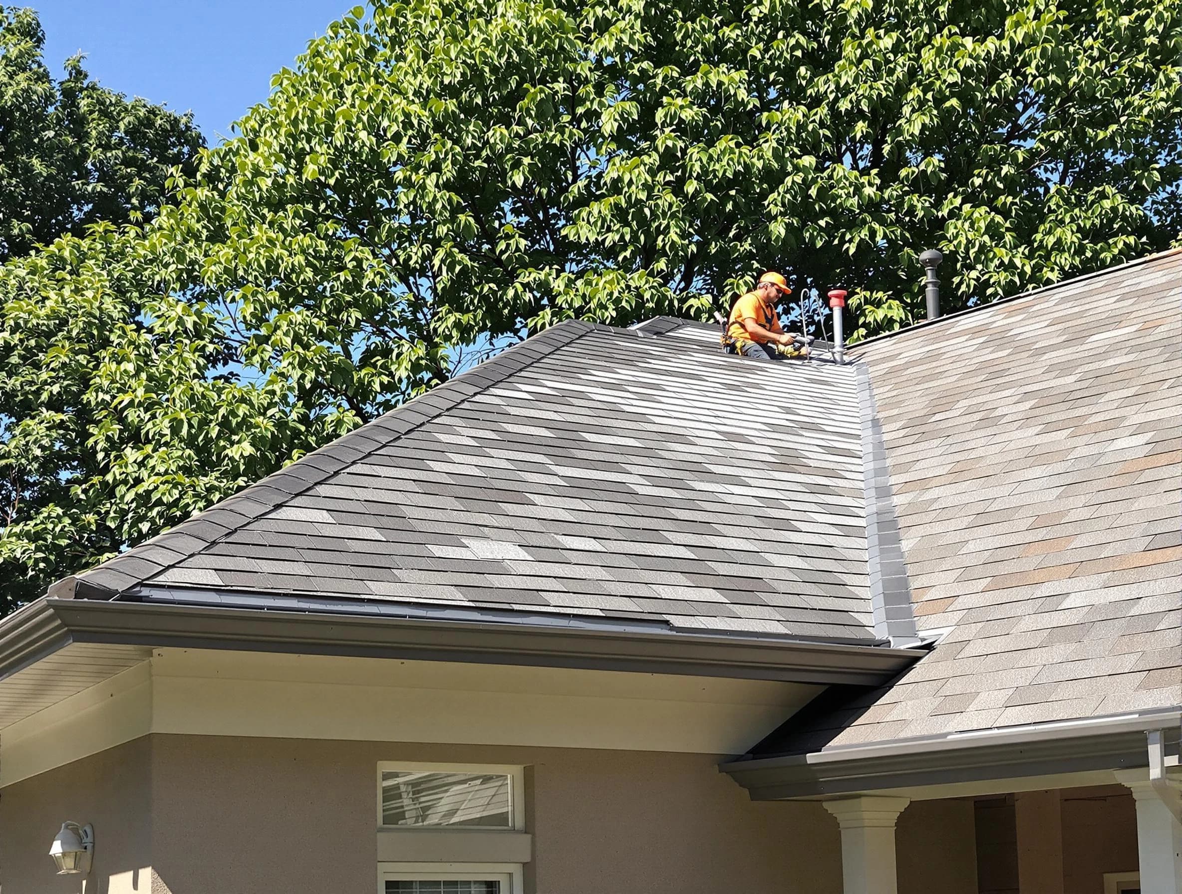 Newly completed shingle roofing by Cleveland Heights Roofing Company in Cleveland Heights, OH